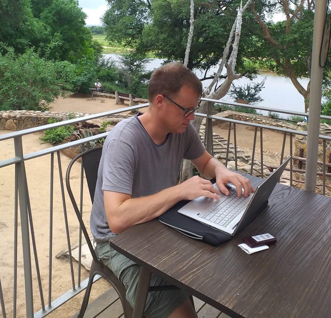 Working remotely in Kruger National Park Image of Working remotely in Kruger National Park